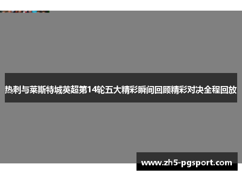 热刺与莱斯特城英超第14轮五大精彩瞬间回顾精彩对决全程回放